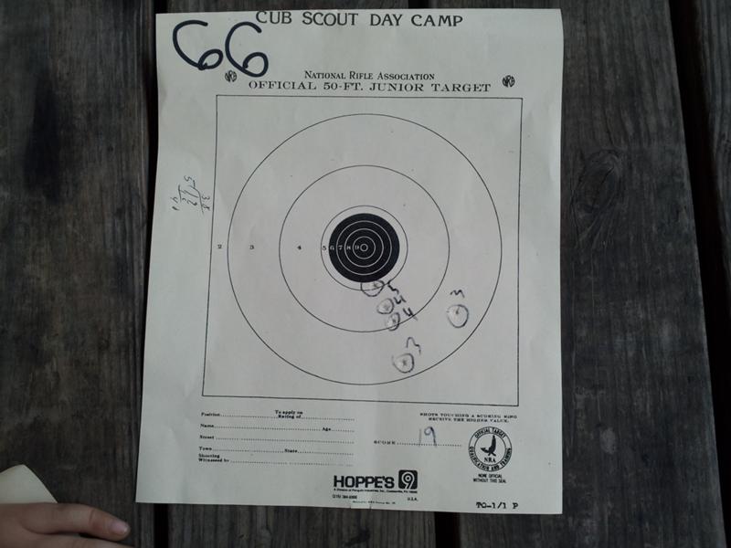 Our Pack shoot resulted in a score of 19.  Each scout shot once at this target.