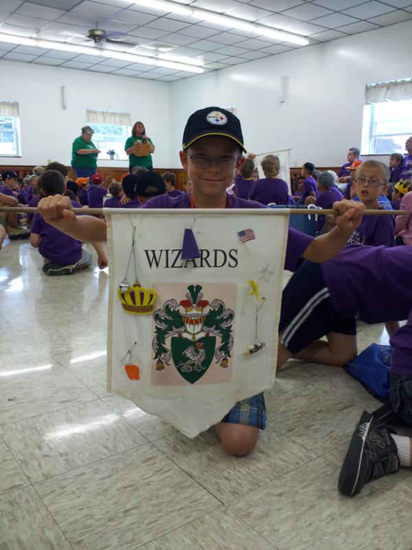 This is our Wizards banner.  Dani did a knock up job on it, and we worked hard to decorate it with every available badge.