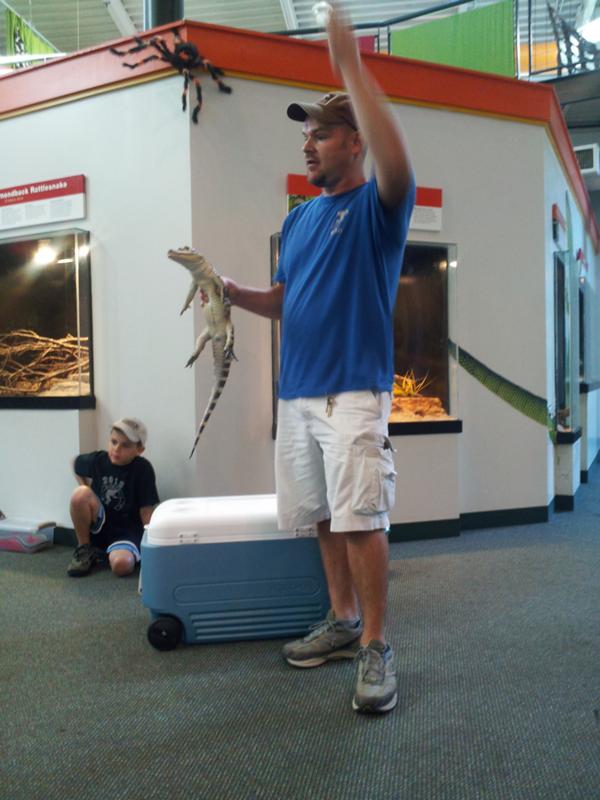 Scott and Oscar share the small version of PGH Zoo's 14 foot, 400 lbs American alligator! Scott and Oscar share the small version of PGH Zoo's 14 foot, 400 lbs American alligator!